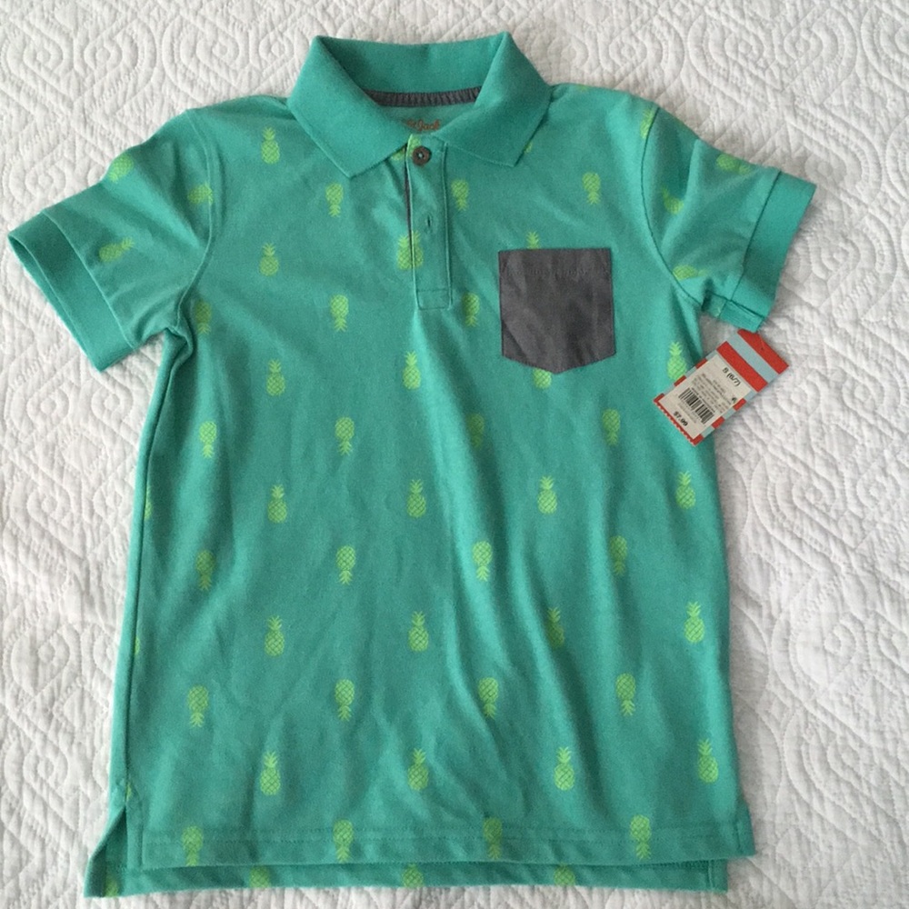 Boys Pineapple Print Polo